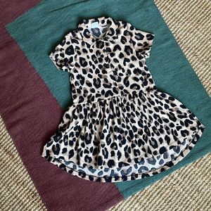 Zara Leopard Polo Shirt Dress